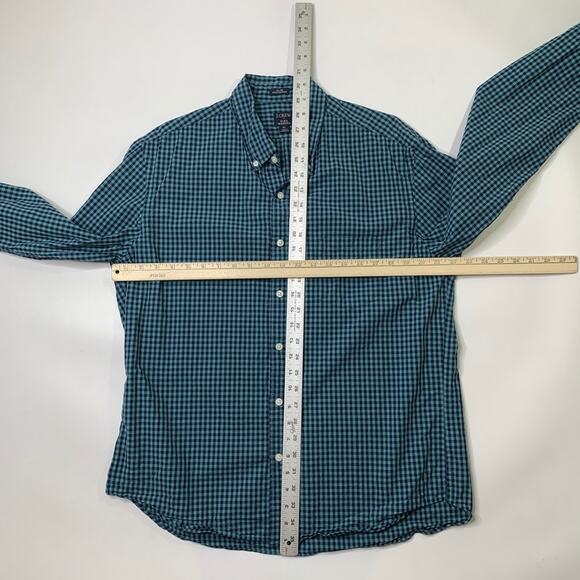 J Crew Shirts Mens XL Black Emerald Slim Untucked Flex Washed Check Button Down - Picture 3 of 10